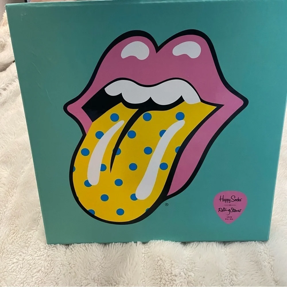 Rolling Stones Happy Socks 6 Pair Colorful Patterned Box Set Collection